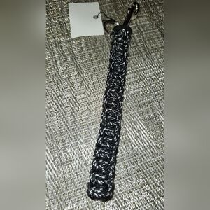 Hand Crafted Paracord Black and Silver Key Chain